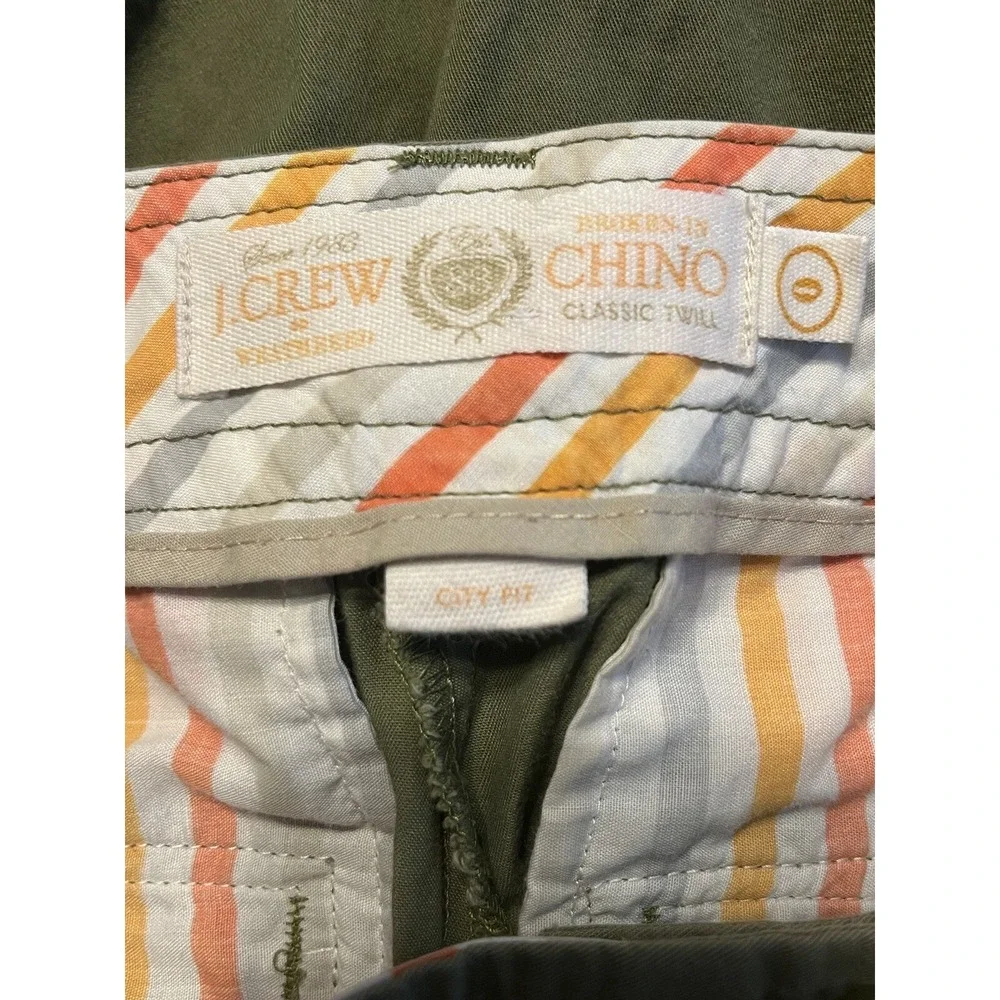 J. Crew Y2K 2000s Low Rise Utility‎ Green Cotton Chino Pants Roll Up Capri Sz 0